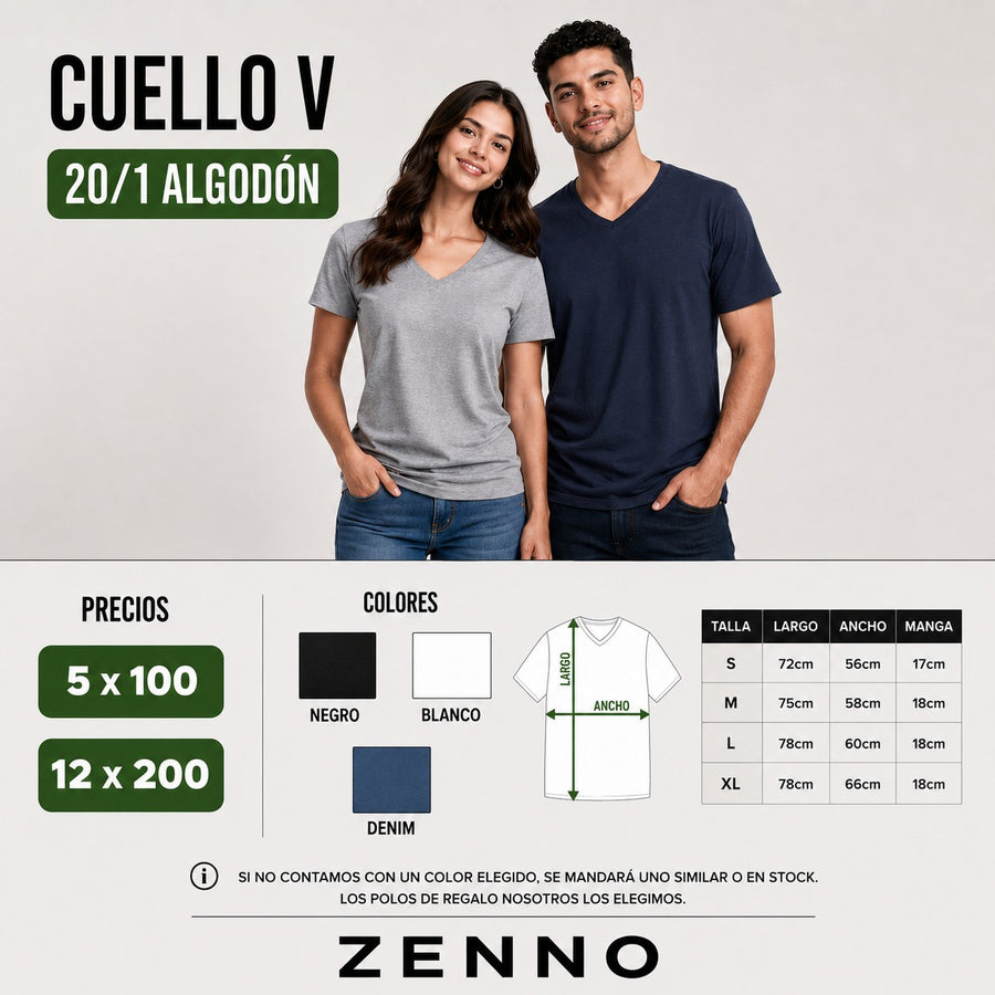 Cuello V Algodón 20/1